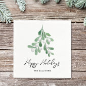 Prettige feestdagen Waterverf groen Servet