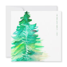 Prettige feestdagen Waterverf Groene dennenboom