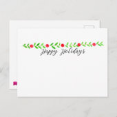 prettige feestdagen, waterverf kerstbanner briefkaart (Voorkant / Achterkant)