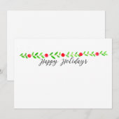 prettige feestdagen, waterverf kerstbanner kaart (Voorkant / Achterkant)