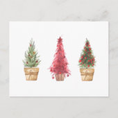 prettige feestdagen Waterverf kerstbomen Briefkaart (Voorkant)
