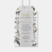 prettige feestdagen waterverf kerstmis cadeaulabel (Voorkant)