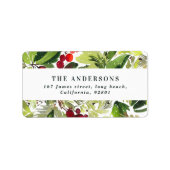 prettige feestdagen waterverf kerstmis etiket (Voorkant)