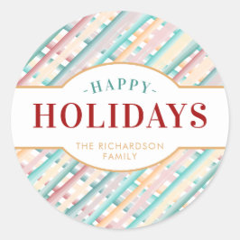 prettige feestdagen Waterverf kerstmis Ronde Sticker