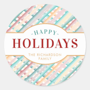 prettige feestdagen Waterverf kerstmis Ronde Sticker