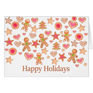 prettige feestdagen waterverf koekjes in brood