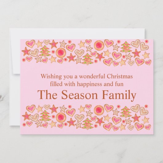 prettige feestdagen waterverf koekjes in brood kaart (Achterkant)