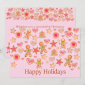 prettige feestdagen waterverf koekjes in brood kaart (Voorkant / Achterkant)