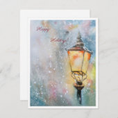 Prettige feestdagen Waterverf Lantaarn Feestdagenkaart (Voorkant / Achterkant)
