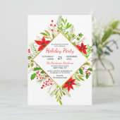 Prettige feestdagen Waterverf Poinsettia | Kerstmi Kaart (Staand voorkant)