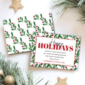 Prettige feestdagen Waterverf Winter Berries Busin Feestdagenkaart