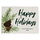 Prettige feestdagen Waterverf Winterden Ivoor Groot Cadeauzakje (Voorkant)