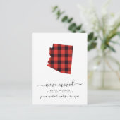 prettige feestdagen | We hebben ons verplaatst | A Briefkaart (Staand voorkant)