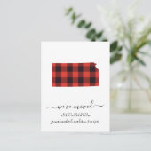 prettige feestdagen | We hebben ons verplaatst | K Briefkaart (Staand voorkant)