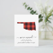 prettige feestdagen | We hebben ons verplaatst | O Briefkaart (Staand voorkant)