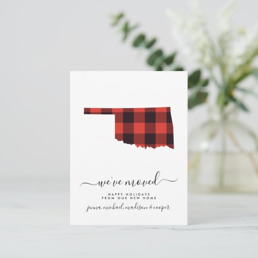 prettige feestdagen | We hebben ons verplaatst | O Briefkaart (Staand voorkant)