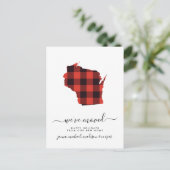 prettige feestdagen | We hebben ons verplaatst | W Briefkaart (Staand voorkant)