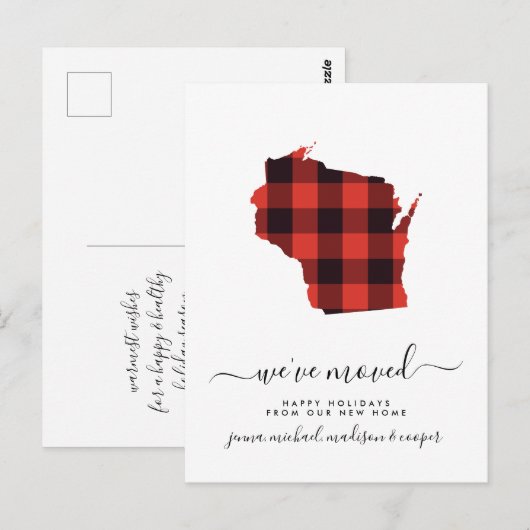 prettige feestdagen | We hebben ons verplaatst | W Briefkaart (Voorkant / Achterkant)