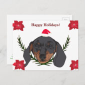 prettige feestdagen Weiner Dog Briefkaart (Voorkant / Achterkant)