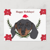 prettige feestdagen Weiner Dog Briefkaart (Voorkant)