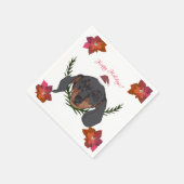 prettige feestdagen Weiner Dog Servet (Hoek)