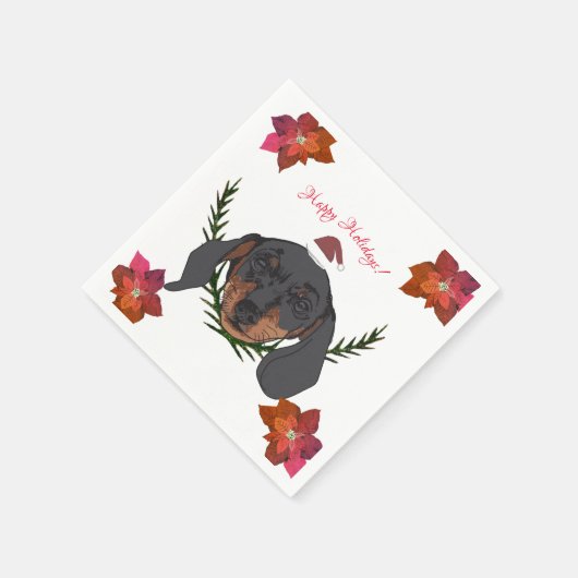 prettige feestdagen Weiner Dog Servet (Hoek)