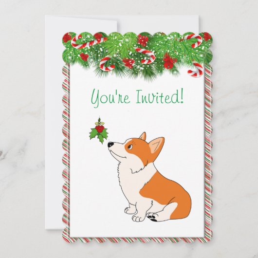 prettige feestdagen Welsh Corgi Cartoon Kaart (Voorkant)