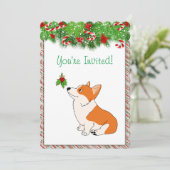 prettige feestdagen Welsh Corgi Cartoon Kaart (Staand voorkant)