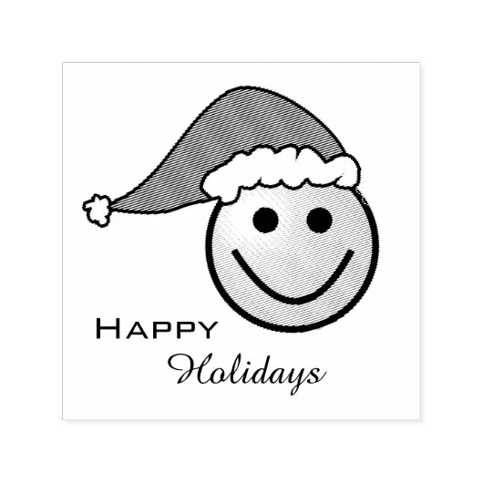 Prettige feestdagen Wensen Grappige Santa Hat Zelfinktende Stempel (Design)