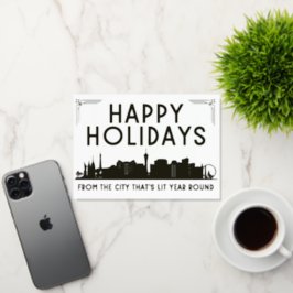 PRETTIGE FEESTDAGEN Wenskaart ALTIJD LIT Vegas Folie Wenskaart