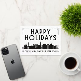 PRETTIGE FEESTDAGEN Wenskaart ALTIJD LIT Vegas Folie Wenskaart