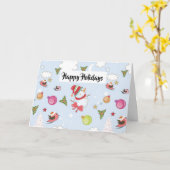 Prettige feestdagen Wenskaart Kerst Elementen Kaart (Gele Bloem)