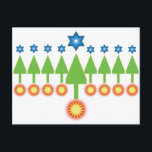 Prettige feestdagen Wenskaart - KerstChanoeka<br><div class="desc">Ken je mensen die van alles een beetje vieren? Deze kaart shows een bos van vakantiebomen; flip het over (ondersteboven) en het shows van de Chanoeka menorah kaarsen. Laat je vrienden kiezen welke manier ze willen laten zien. Kaart is leuk en geschikt voor christenen en joden. (Mijn familie is half...</div>