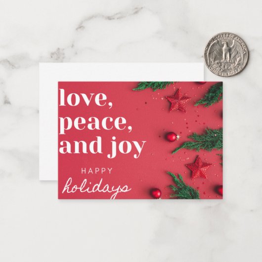 prettige feestdagen wenskaart notitiekaartje (Voorkant / Achterkant in situ)