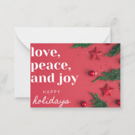 prettige feestdagen wenskaart notitiekaartje