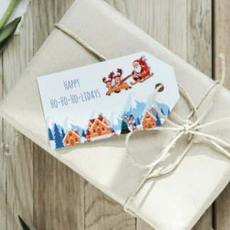 Prettige feestdagen Whimsical Cadeaulabel