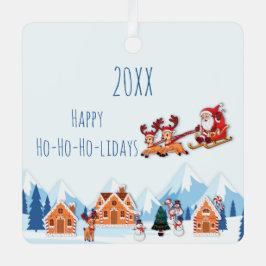 Prettige feestdagen Whimsical Metalen Ornament