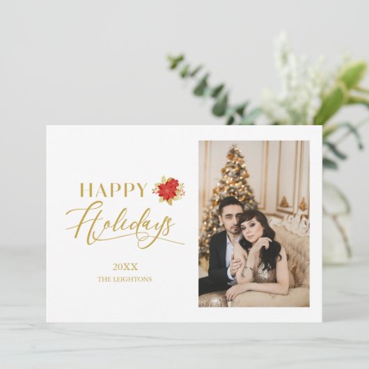 prettige feestdagen Whimsical Ponsettia (Staand voorkant)