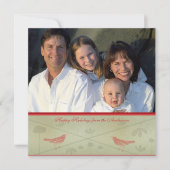 Prettige feestdagen Whimsical Red Bird Kaart (Voorkant)