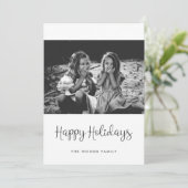 Prettige feestdagen Whimsical Script Foto Feestdagenkaart (Staand voorkant)