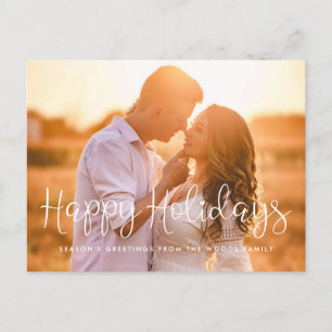 Prettige feestdagen Whimsical scriptfoto Briefkaart