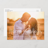 Prettige feestdagen Whimsical scriptfoto Briefkaart (Voorkant / Achterkant)