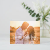 Prettige feestdagen Whimsical scriptfoto Briefkaart (Staand voorkant)