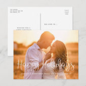 Prettige feestdagen Whimsical scriptfoto Briefkaart (Voorkant / Achterkant)