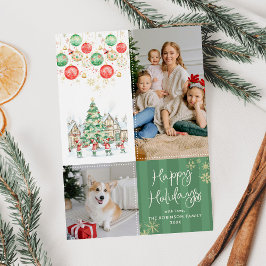 Prettige feestdagen Whimsical Winter Village Feestdagenkaart