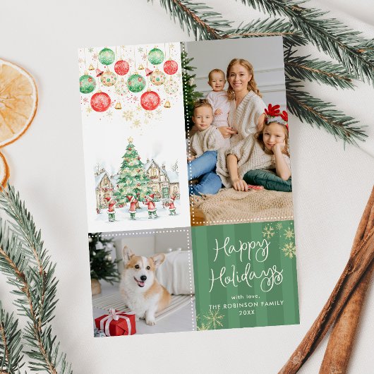 Prettige feestdagen Whimsical Winter Village Feestdagenkaart