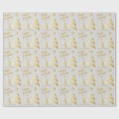 prettige feestdagen White Confetti and Gold | Kers Cadeaupapier (Vlak)