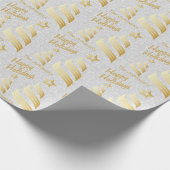 prettige feestdagen White Confetti and Gold | Kers Cadeaupapier (Hoek)