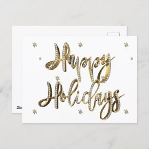 prettige feestdagen White Diamonds Gold Script