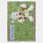 prettige feestdagen White Dog soft Deken (Voorkant Verticaal)